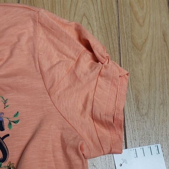 NEW! ELLE "GORGEOUS" CAP TWIST SLEEVE T-SHIRT - Picture 9 of 9